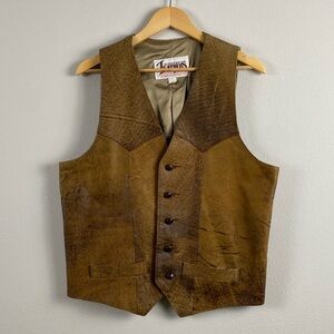 Diamond Leathers Vintage Genuine Leather Vest | Lined | Brown